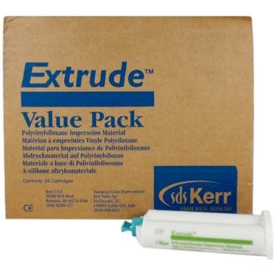 Kerr Extrude VPS Impression Material, Medium Body, Green, 50 mL Cartridges, 24-Cartridge Value Pack, 29035 thumbnail 12