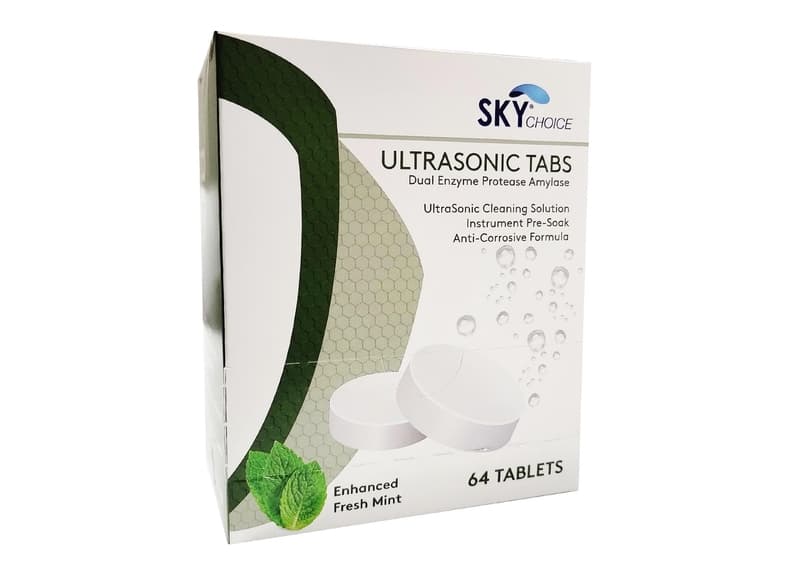 Sky Choice UltraSonic Dual Enzymatic Tablets, Fresh Mint, 60/Box - UltraSonic Dual Enzymatic Tablets (64) - Image 1