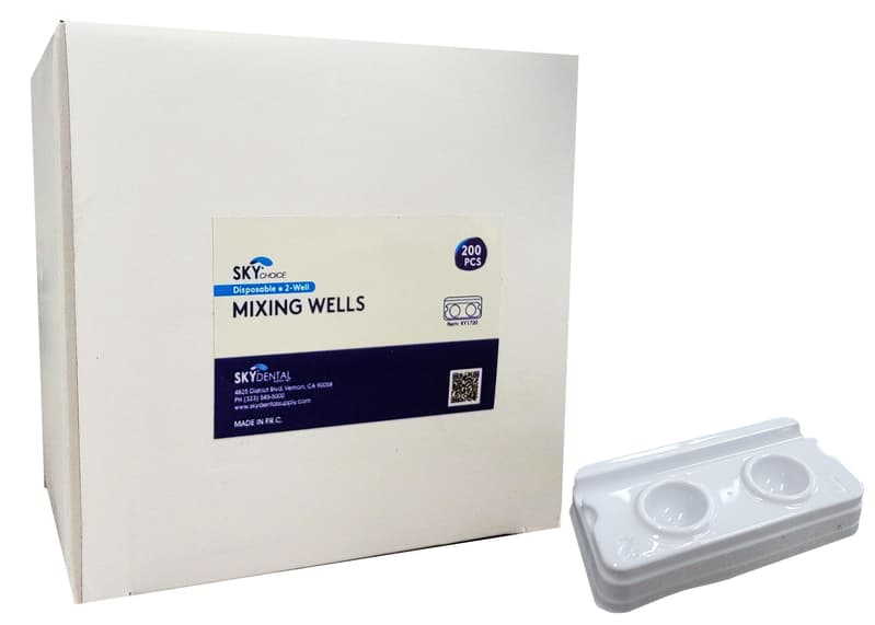 Sky Choice Disposable Mixing Well, 2-Wells, White, 200/Bx - Mixing Well (2-Wells) 200/Bx - Image 1