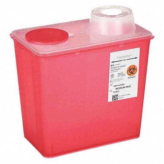 Monoject™ Sharps-A-Gator™ Sharps Container, Medium, 8 Quart, Red, Chimney Top, 8881676285 thumbnail 9