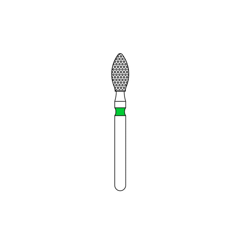 Priva Rotary Instruments Diamond Bur, FG, Coarse, Green, Football, #369, 2.5 mm Head Diameter, 5/Pkg, P369025C thumbnail 6