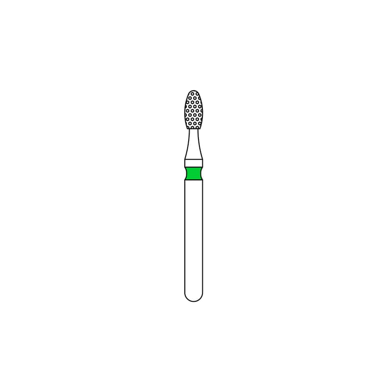 Priva Rotary Instruments Diamond Bur, FG, Coarse, Green, Egg, #379-016C, 1.6 mm Head Diameter, 5/Pkg, P379016C thumbnail 6