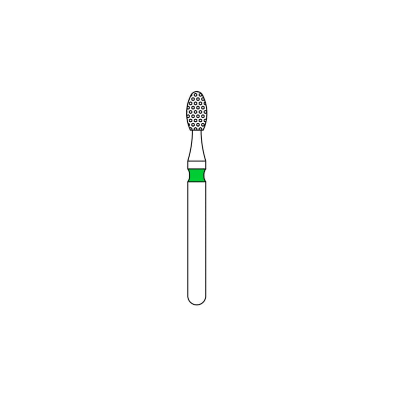 Priva Rotary Instruments Diamond Bur, FG, Coarse, Green, Egg, #379-018C, 1.8 mm Head Diameter, 5/Pkg, P379018C thumbnail 6