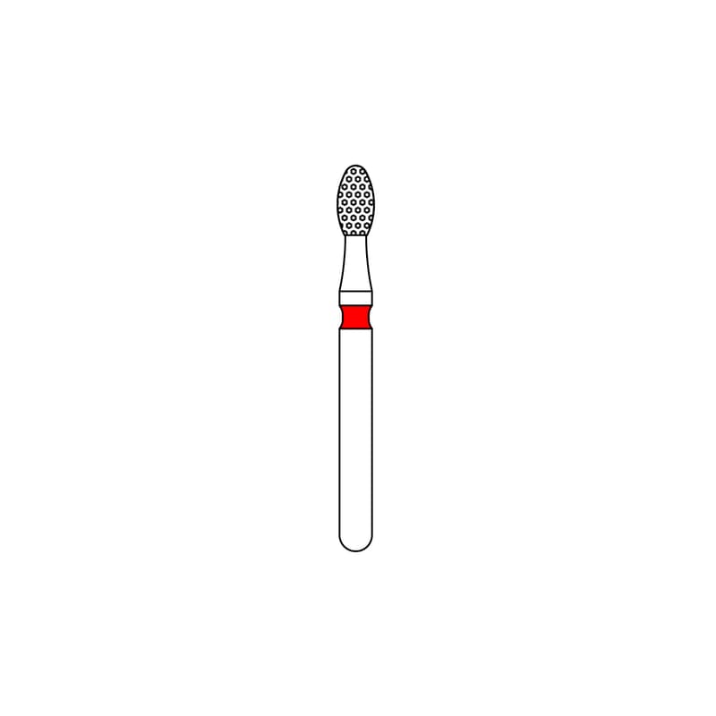 Priva Rotary Instruments Diamond Bur, FG, Fine, Red, Egg, #379-018F, 1.8 mm Head Diameter, 5/Pkg, P379018F thumbnail 10