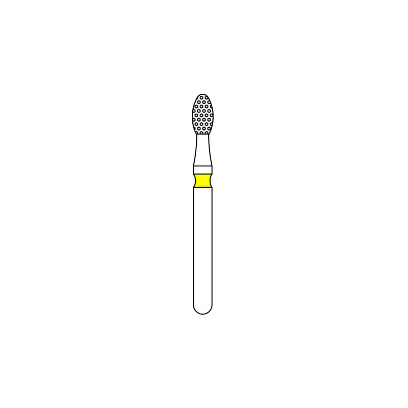 Priva Rotary Instruments Diamond Bur, FG, Extra Fine, Yellow, Egg, #379-018XF, 1.8 mm Head Diameter, 5/Pkg thumbnail 5