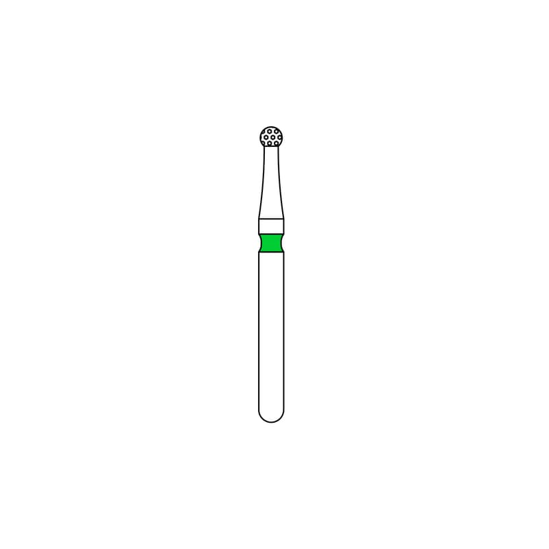 Priva Rotary Instruments Diamond Bur, FG, Round, Coarse, Green, 1.4 mm Head Diameter, #801-014C, 5/Pkg thumbnail 6