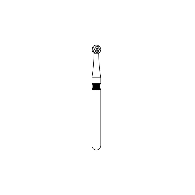 Priva Rotary Instruments Diamond Bur, FG, Round, Extra Coarse, Black, #801-016XC, 1.6 mm Head, 5/Pkg, P801016XC thumbnail 6