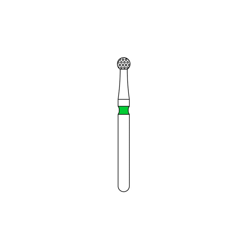 Priva Rotary Instruments Diamond Bur, FG, Round, Coarse, Green, 1.8 mm Head Diameter, #801-018C, 5/Pkg thumbnail 6