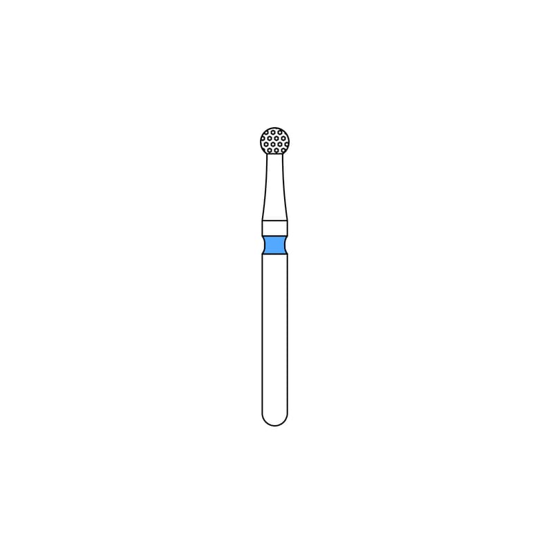 Priva Rotary Instruments Diamond Bur, FG, Round, Medium Grit, Blue Ring, #801 (801-018M), 1.8 mm Head Diameter, 5/Pkg, P801018M thumbnail 5