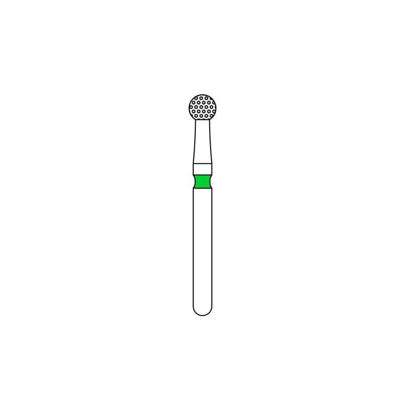 Priva Rotary Instruments Diamond Bur, FG, Round, Coarse, Green, 2.3 mm Head, #801-023C, 5/Pkg, P801023C thumbnail 6