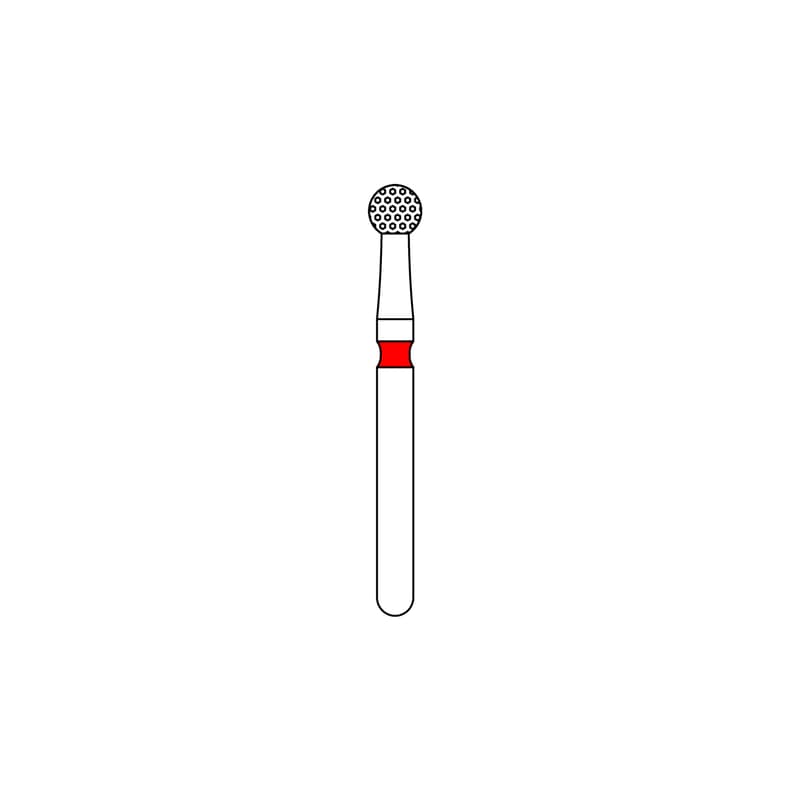 Priva Rotary Instruments Diamond Bur, FG, Round, Fine Grit, Red Ring, #801-023F, 2.3 mm Head Diameter, 5/Pkg, P801023F thumbnail 6