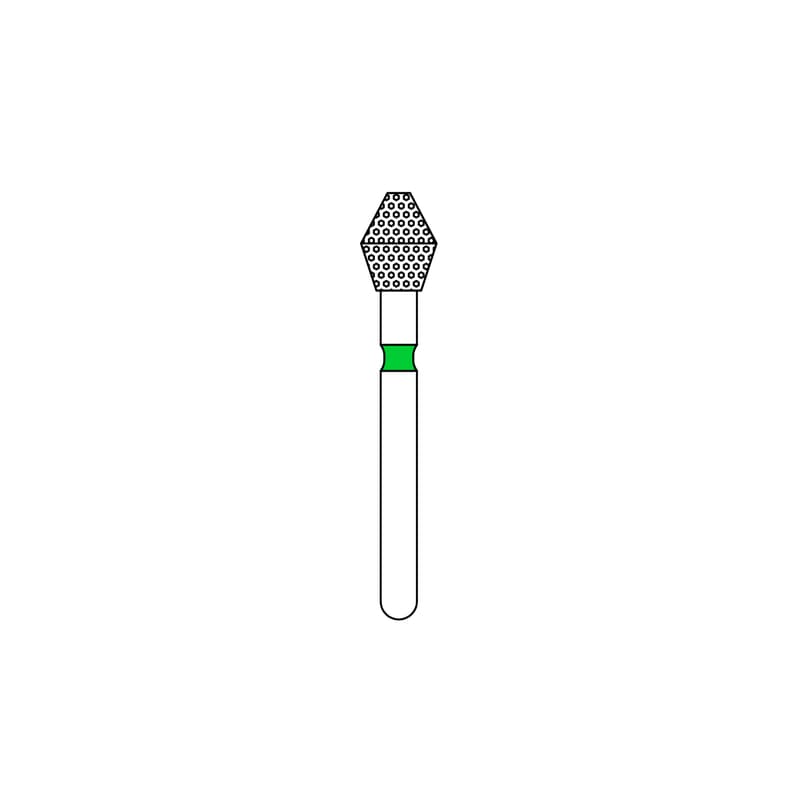 Priva Rotary Instruments Diamond Bur, FG, Coarse, Green, Barrel, #811-033C, 3.3 mm Head Diameter, 5/Pkg, P811033C thumbnail 8