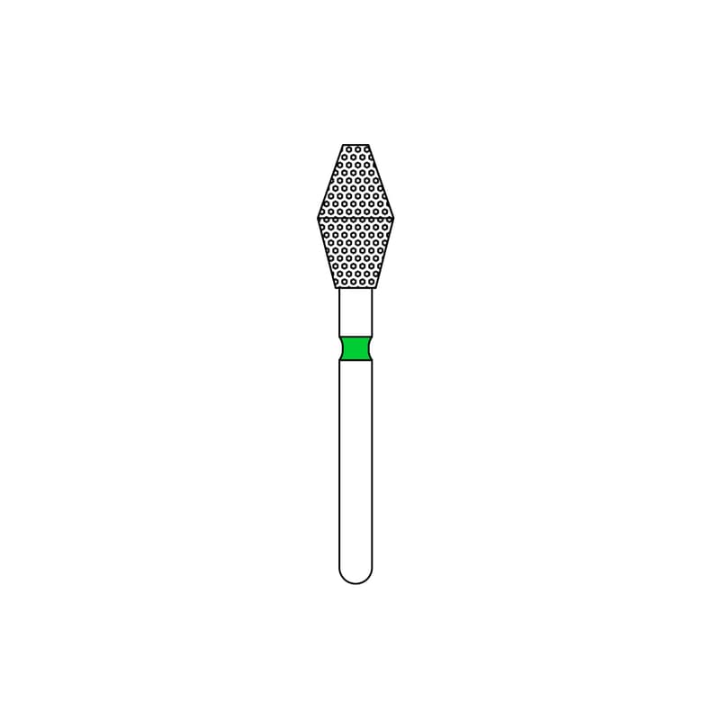 Priva Rotary Instruments Diamond Bur, FG, Coarse, Green, Barrel, #811-037C, 3.7 mm Head, 5/Pkg, P811037C thumbnail 8
