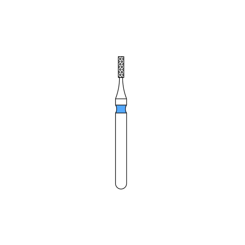 Priva Rotary Instruments Diamond Bur, FG, Flat End Cylinder, Medium Grit, Blue Ring, 0.8 mm Head Diameter, 5/Pkg, 835-008M thumbnail 6