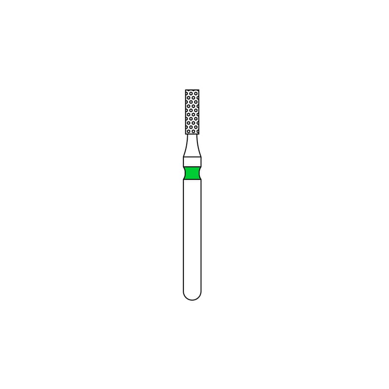 Priva Rotary Instruments Diamond Bur, FG, Coarse, Green, Flat End Cylinder, 1.2 mm Head Diameter, 5/Pkg, 835-012C thumbnail 6