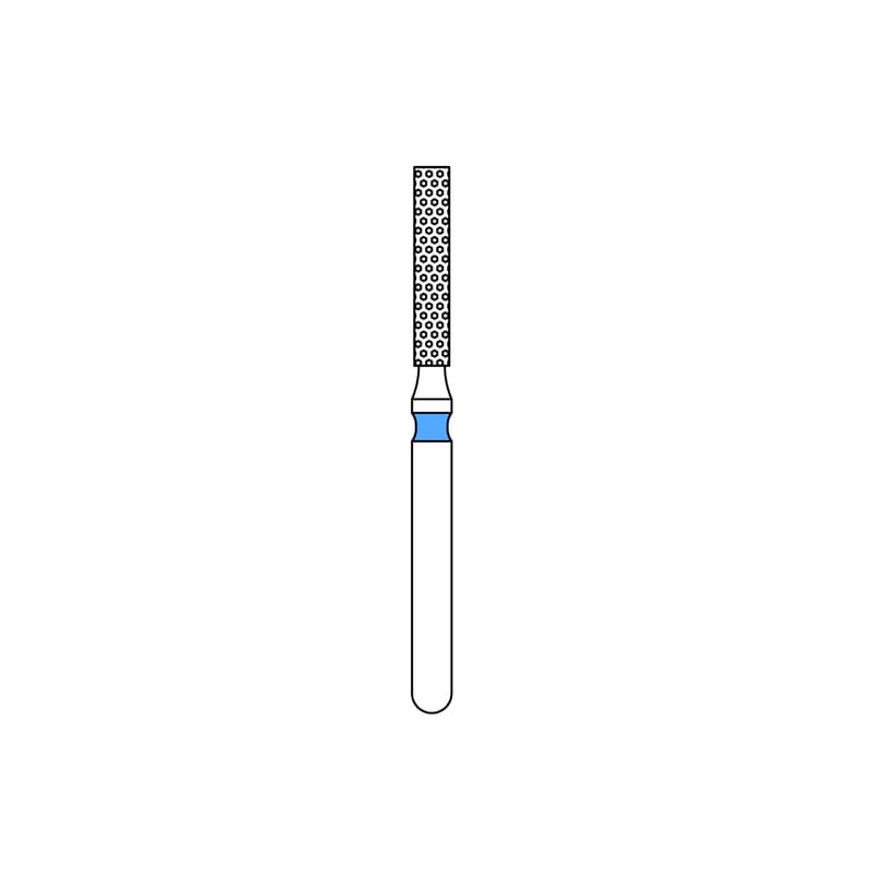 Priva Rotary Instruments Diamond Bur, FG, Flat End Cylinder, Medium Grit, Blue Ring, 1.4 mm Head Diameter, 5/Pkg, #837-014M thumbnail 6