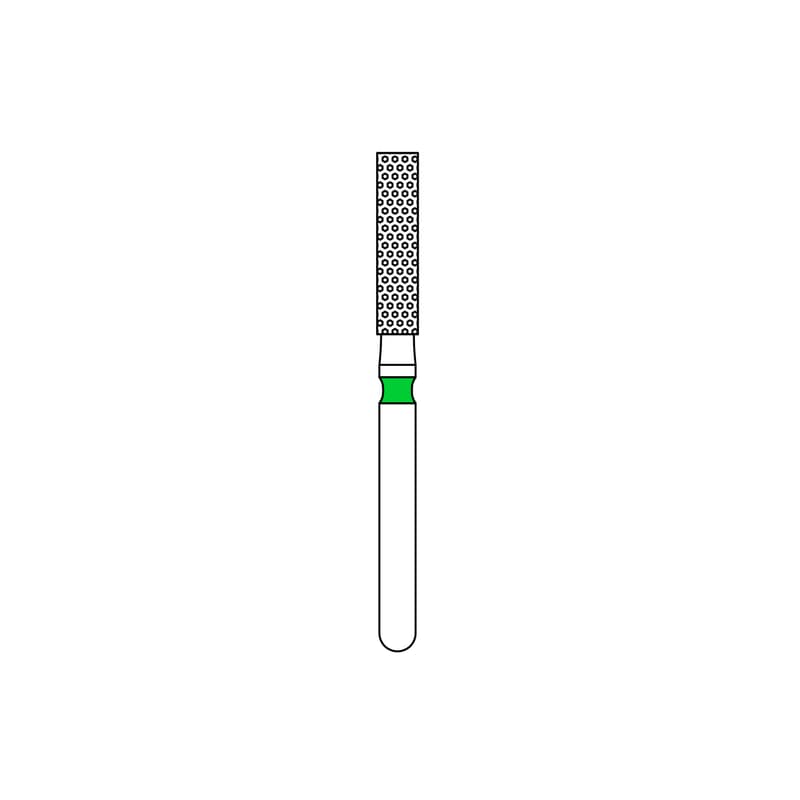 Priva Rotary Instruments Diamond Bur, FG, Coarse, Green, Flat End Cylinder, 1.8 mm Head Diameter, 5/Pkg, #837-018C thumbnail 6