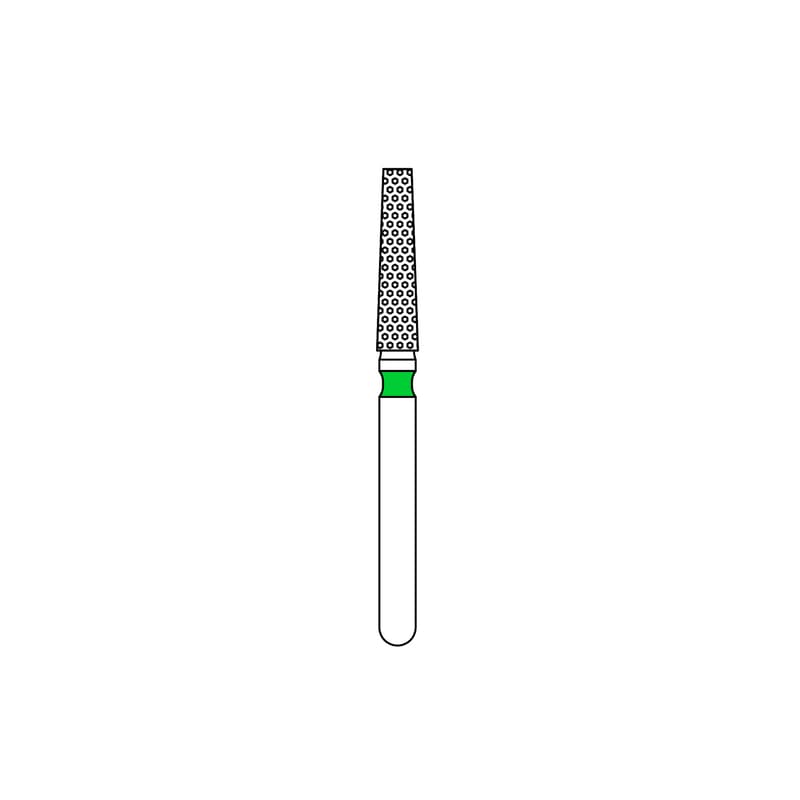 Priva Rotary Instruments Diamond Bur, FG, Coarse, Green, Flat End Taper, #847-018C, 1.8 mm Head Diameter, 5/Pkg thumbnail 6
