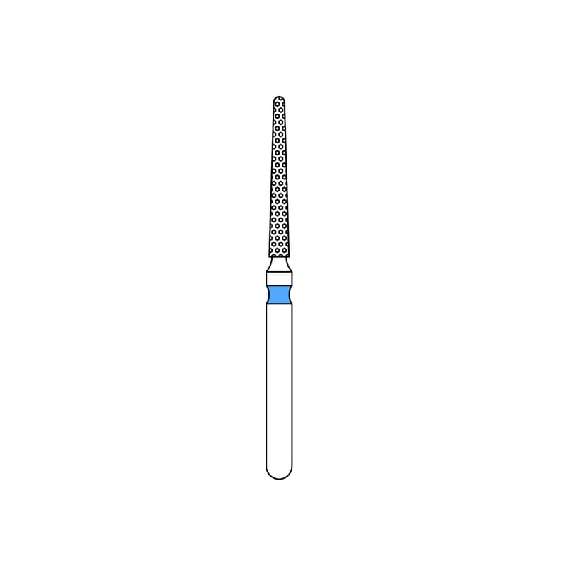 Priva Rotary Instruments Diamond Bur FG, Round End Taper, Medium Grit, Blue Ring, #850-012M, 1.2 mm Head Diameter, 5/Pkg thumbnail 6