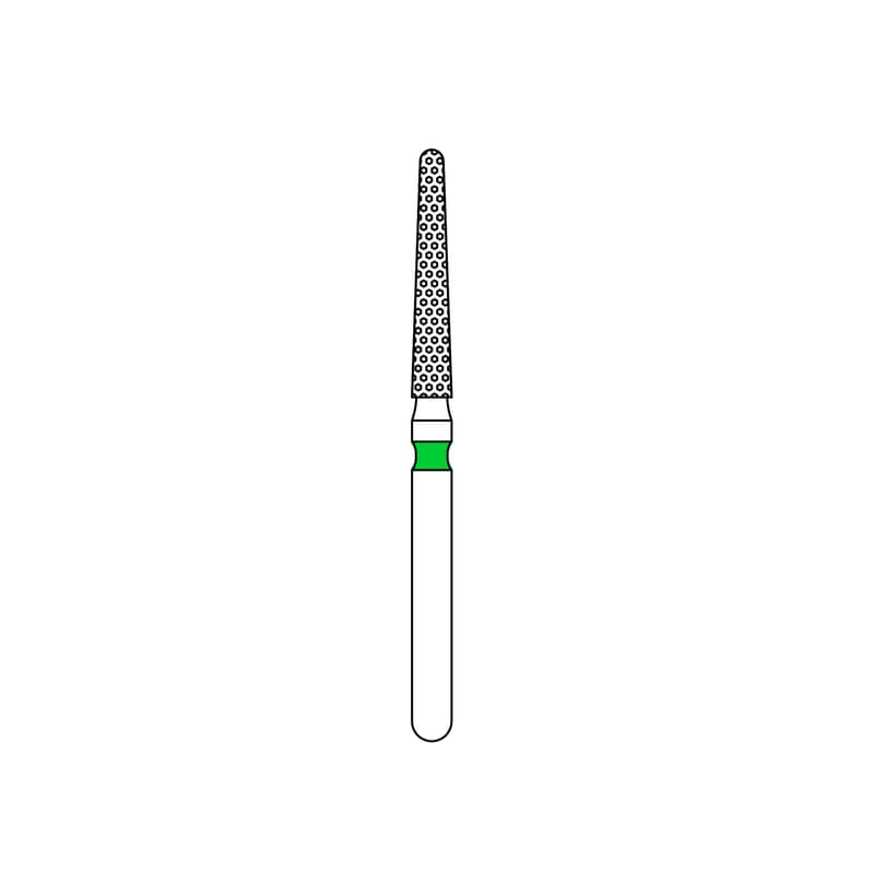 Priva Rotary Instruments Diamond Bur 850-016C, FG, Coarse, Green, Round End Taper, 0.8 mm Head Diameter, 5/Pkg, P850016C thumbnail 9