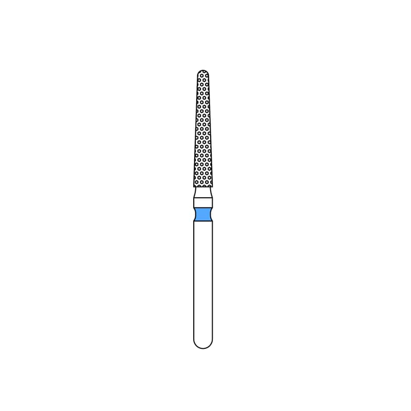 Priva Rotary Instruments Diamond Bur, FG, Round End Taper, Medium Grit, Blue Ring, 1.6 mm Head Diameter, 5/Pkg, #850-016M (P850016M) thumbnail 6