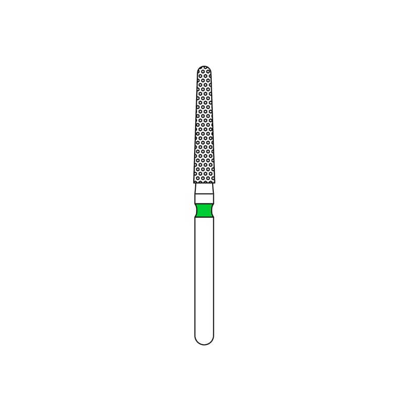 Priva Rotary Instruments Diamond Bur, FG, Coarse, Green, Round End Taper, 1.8 mm Head Diameter, 5/Pkg, #850-018C (P850018C) thumbnail 6