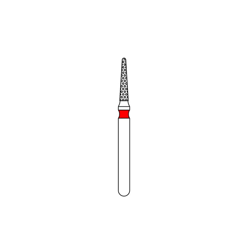 Priva Rotary Instruments Diamond Bur 852-012F, FG, Fine Grit, Red Ring, Needle Shape, 1.2 mm Head Diameter, 5/Pkg thumbnail 6