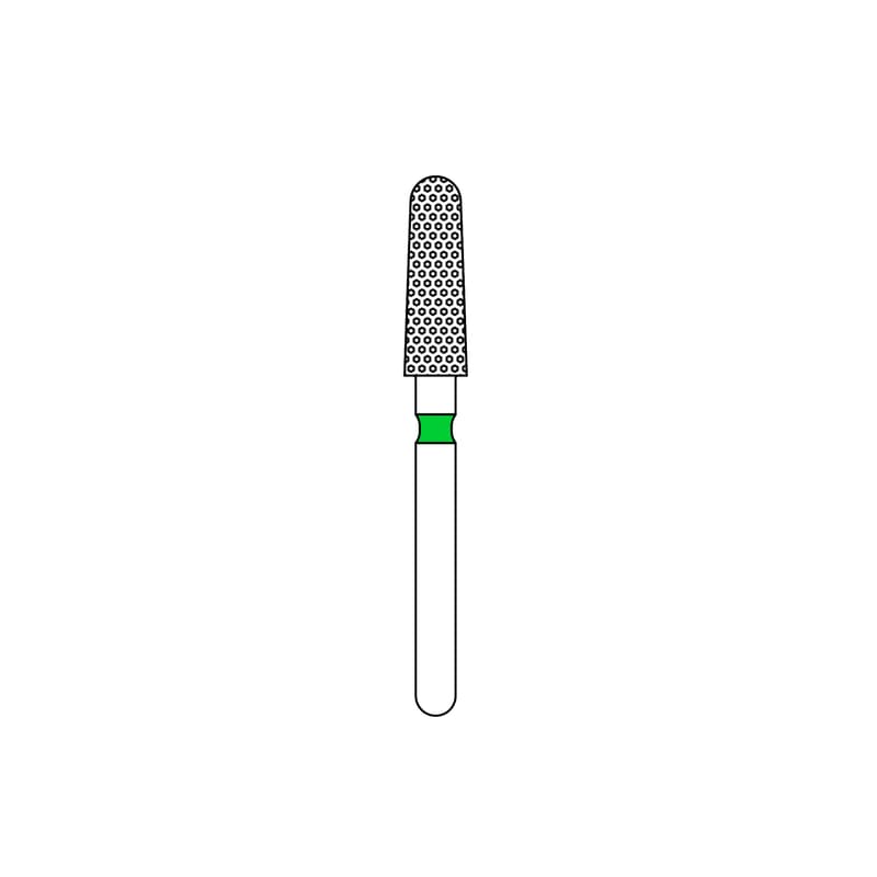 Priva Rotary Instruments Diamond Bur, FG, Round End Taper, Coarse, Green Ring, #856-025C, 2.5 mm Head Diameter, 5/Pkg thumbnail 6