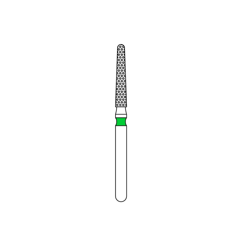 Priva Rotary Instruments Diamond Bur, FG, Round End Taper, Coarse, Green, 1.6 mm Head Diameter, 5/Pkg, #856L-016C thumbnail 10