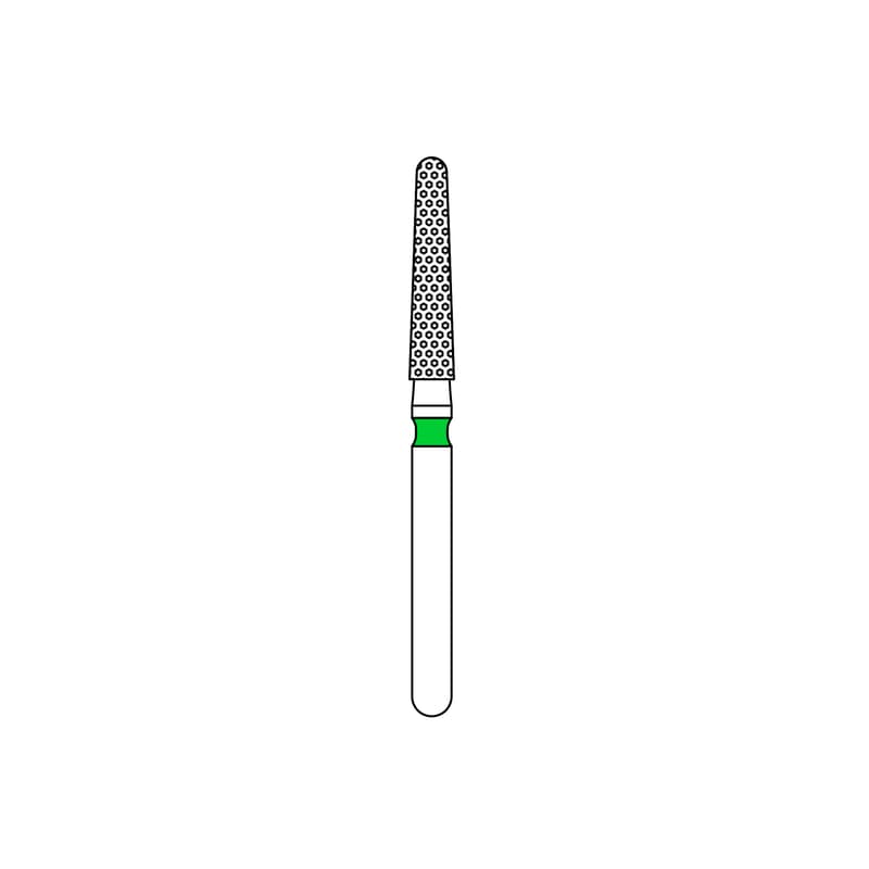 Priva Rotary Instruments Diamond Bur, FG, Coarse, Green, Round End Taper, 856L-018C, 1.8 mm Head Diameter, 5/Pkg, P856L018C thumbnail 6
