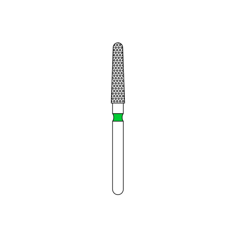 Priva Rotary Instruments Diamond Bur, FG, Coarse, Green, Round End Taper, 856L-020C, 2.0 mm Head Diameter, 5/Pkg thumbnail 5