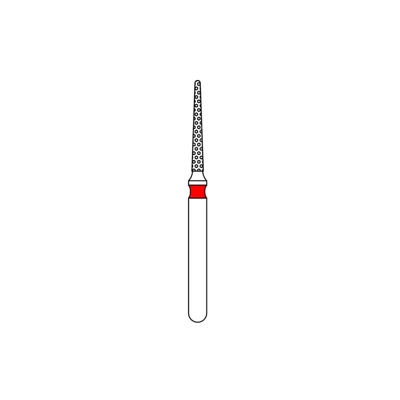 Priva Rotary Instruments Diamond Bur, FG, Fine Grit, Red Ring, Needle Shape, #858-010F, 1.0 mm Head Diameter, 5/Pkg thumbnail 5
