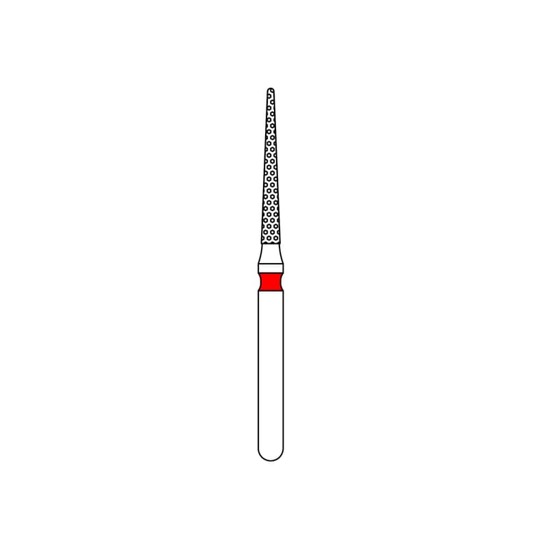Priva Rotary Instruments Diamond Bur, FG, Fine, Red, Needle, 1.2 mm Head Diameter, 5/Pkg, #859-012F (P859012F) thumbnail 6