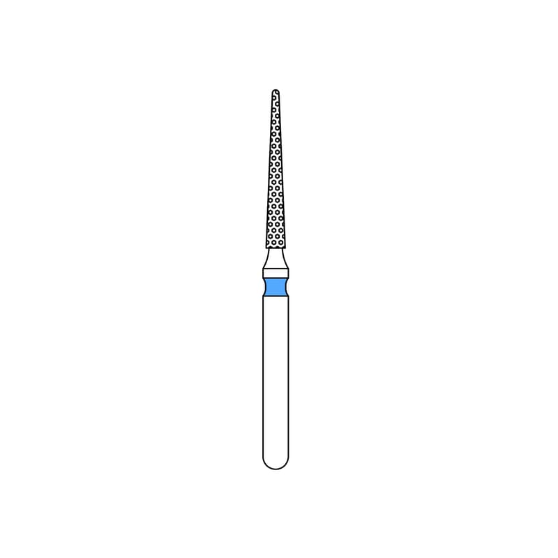 Priva Rotary Instruments Diamond Bur 859-012M, FG, Medium Grit, Blue Ring, Needle Shape, 1.2 mm Head Diameter, 5/Pkg, P859012M thumbnail 6