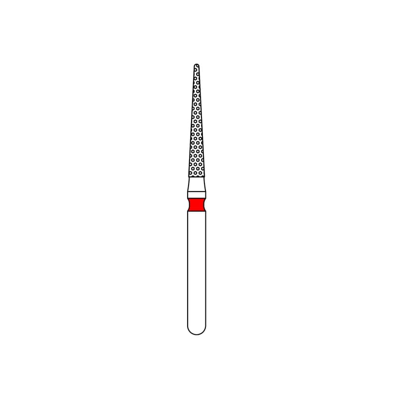 Priva Rotary Instruments Diamond Bur, FG, Fine Grit, Red Ring, Needle Shape, 1.4 mm Head Diameter, 5/Pkg, #859-014F (P859014F) thumbnail 10