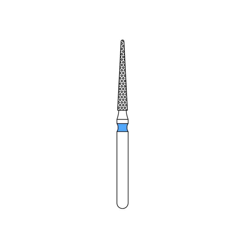 Priva Rotary Instruments Diamond Bur 859-014M, FG, Medium Grit, Needle Shape, Blue Ring, 1.4 mm Head Diameter, 5/Pkg thumbnail 5