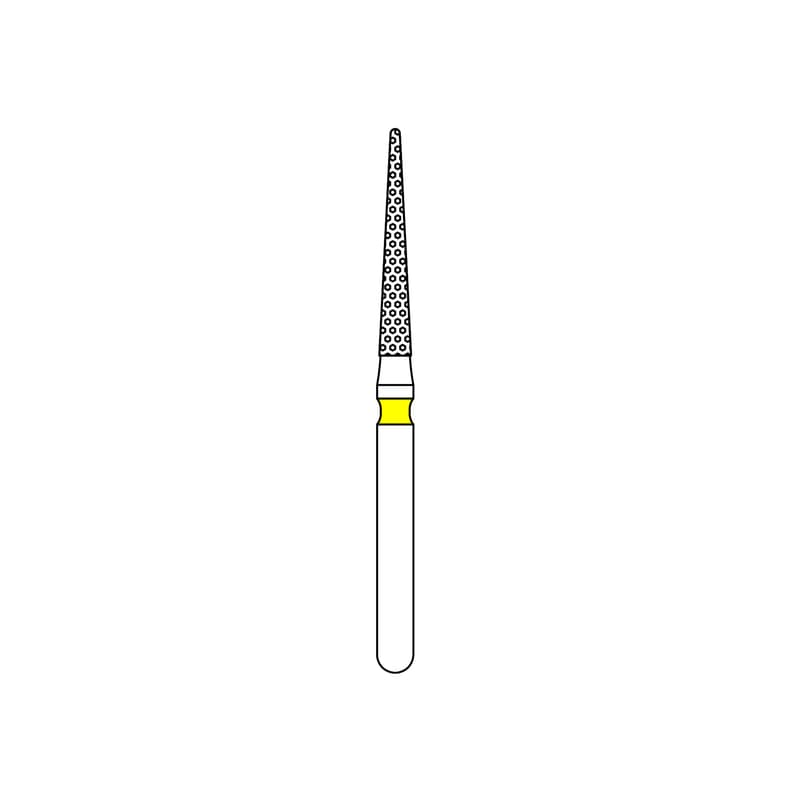 Priva Rotary Instruments Diamond Bur FG, Extra Fine, Yellow, Needle, #859-014XF, 1.4 mm Head Diameter, 5/Pkg thumbnail 6