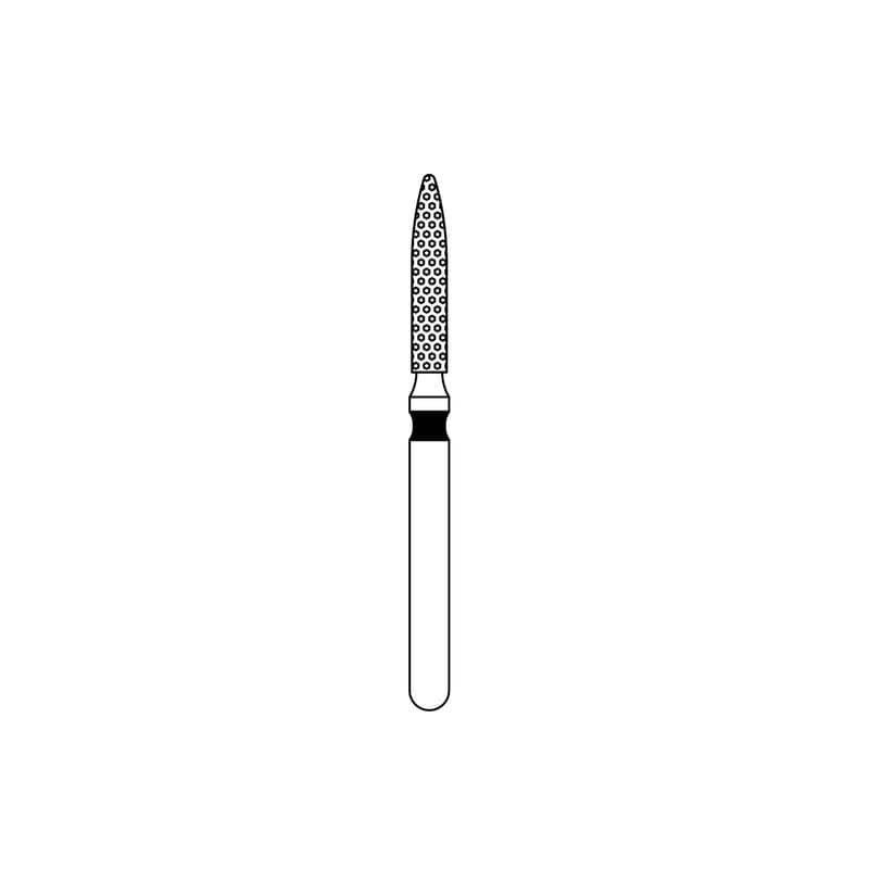 Priva Rotary Instruments Diamond Bur, FG, Extra Coarse, Black, Flame, 1.4 mm Head Diameter, 5/Pkg, #862-014XC thumbnail 6