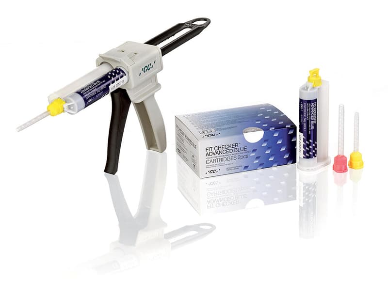 GC Fit Checker Advanced Blue Package, 2x56g Cartridges with 3 Mixing Tips #004905 - Fit Checker Advanced Blue Package - Image 1