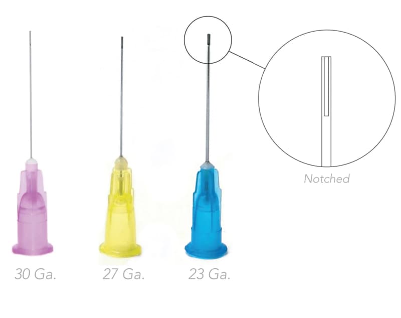 Pac-Dent 30Ga Irrigation Needle Tips, 1" Monoject Style Notched Bendable, Purple, 100/Pk, #232 thumbnail 5