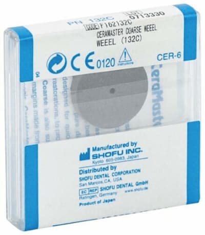 Shofu CeraMaster Coarse Diamond-Impregnated Polisher, Unmounted Wheel, ISO #220, 132C, 1/Pkg thumbnail 7