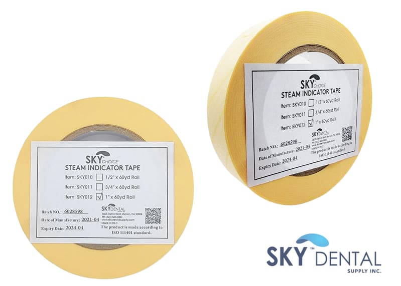 Sky Choice Sterilization Steam Indicator Tape, 1" x 60 Yard Roll, 01KXNHK94VTC65VVHBZWTNR029 - Sterilization Tape 1"x 60 Roll - Image 1