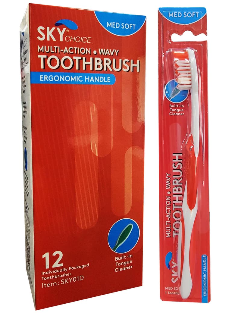 Sky Choice Adult Toothbrushes, 12/Box - Toothbrushes Adult (12) - Image 1