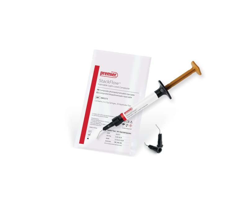 StackFlow™ Injectable Light-Cured Composite, Shade Light (A1, B1, C1), 2 x 2.5g Syringes with 20 Tips, Ref 3005270 thumbnail 7