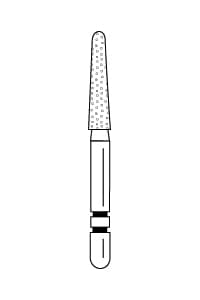 Two Striper Black Diamond Bur, Super Coarse, Round-End Taper, #770.8SC, Friction Grip, 5/Pk, 2015701 thumbnail 12