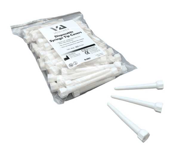 Vista Apex Syringe Tip Covers, Hydrophobic Suck-Back Protection, White, 100/Bag, 301001 thumbnail 9