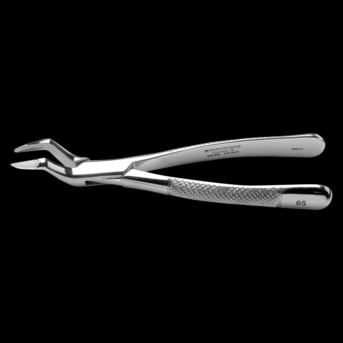 Henry Schein Surgical Extracting Forceps #65 SG, Upper Incisors and Roots, Serrated, Stainless Steel, Each