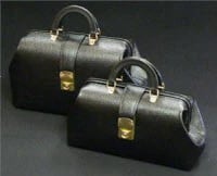 Boston Professional Physician Bag, 16x7x11", Brown, 3-Position Lock, 2 Leather Handles