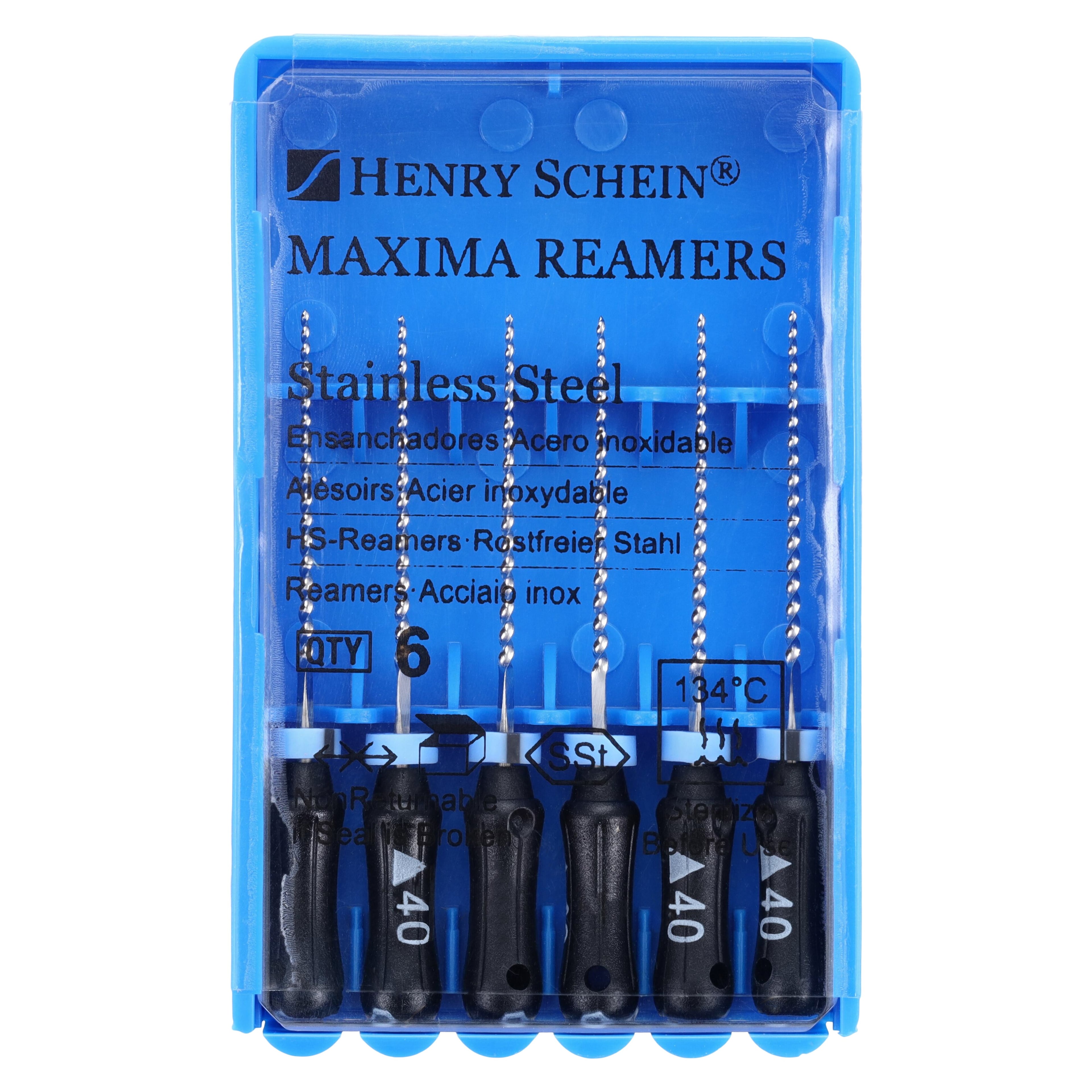 Maxima Hand Reamer, Size 40, 21mm, Stainless Steel, Color Coded Black, 6/Box