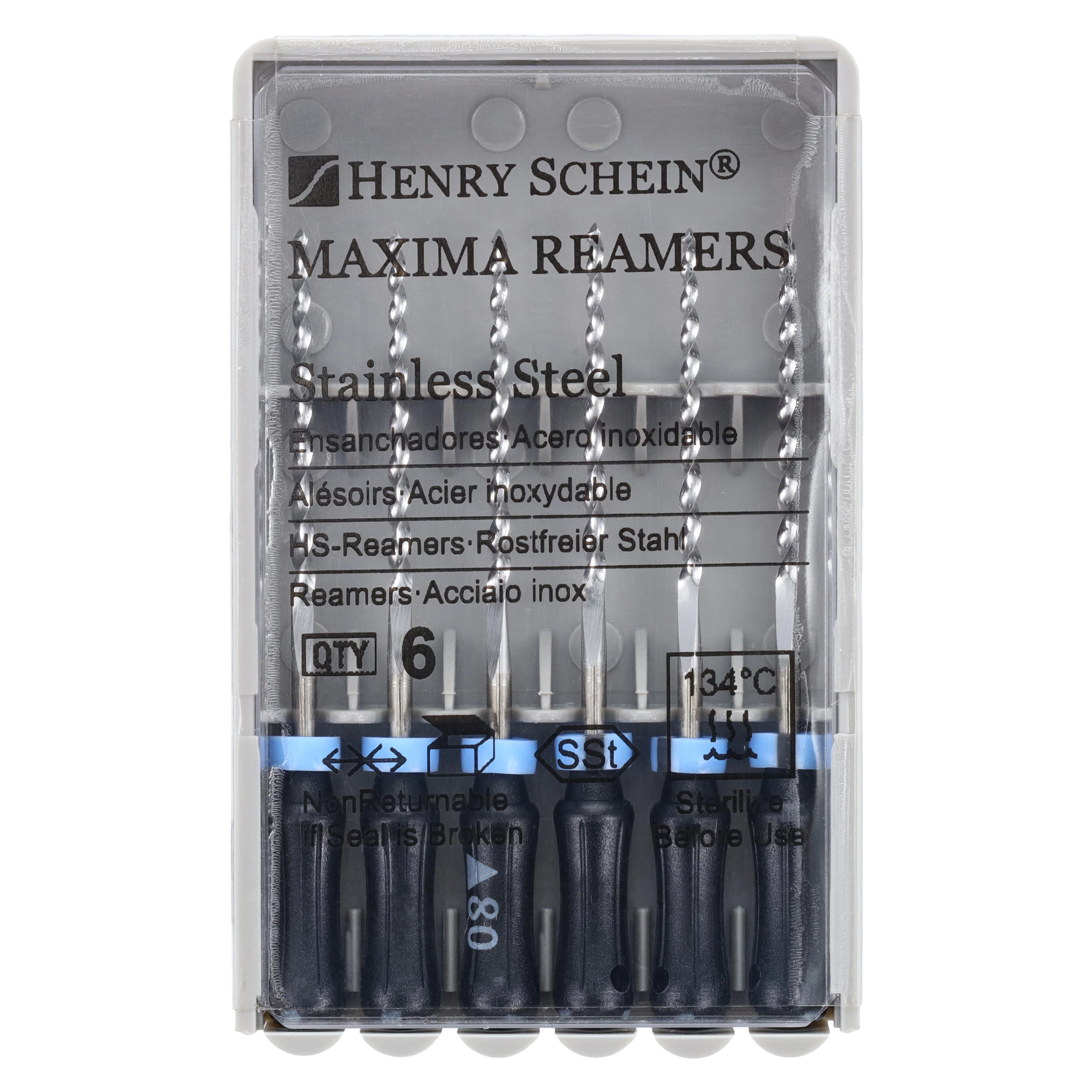 Maxima Reamer Size 80, 25mm, Stainless Steel, Color Coded Black, 6/Box